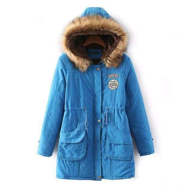 Warm Hooded Parka Women Just For You - Lake blue / XXL / United States - Parkas
