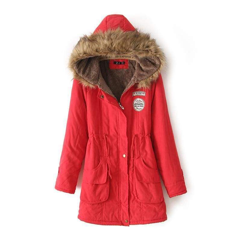Warm Hooded Parka Women Just For You - Red / S / United States - Parkas