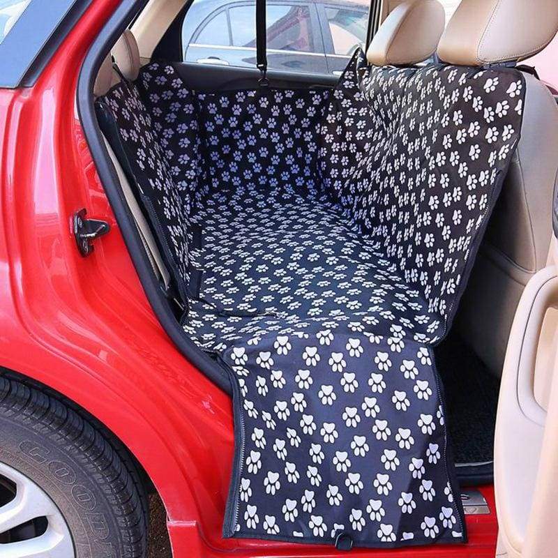 Waterproof dog car seat cover - Black Footprint / 130x 150x 38cm - Dog Carriers