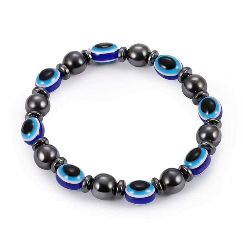Weight Loss Magnetic Therapy Round Black Stone Bracelet - Design14 - Charm Bracelets