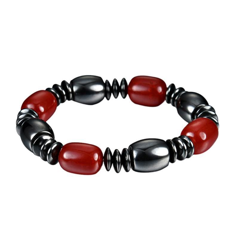 Weight Loss Magnetic Therapy Round Black Stone Bracelet - Design7 - Charm Bracelets