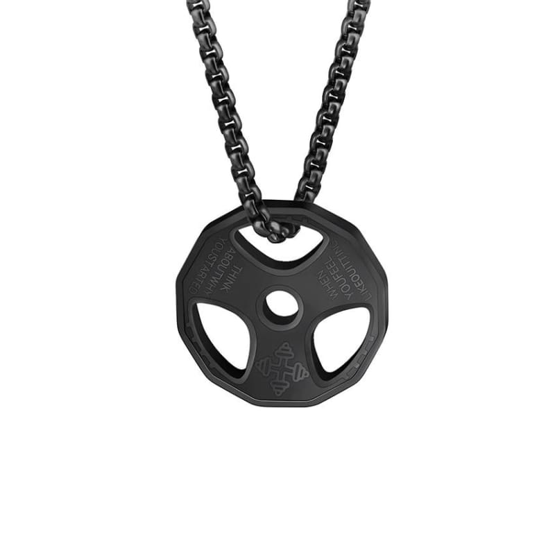 Weight plate necklace - Black Gun Plated - Pendant Necklaces