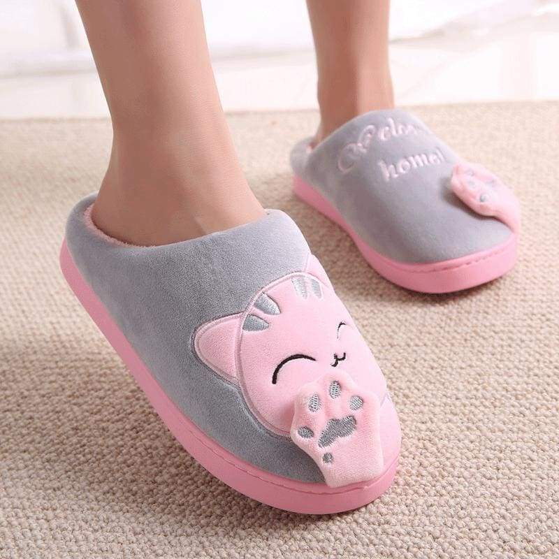 Winter Cartoon Cat Slippers for Home - gary / 4.5 - Slippers