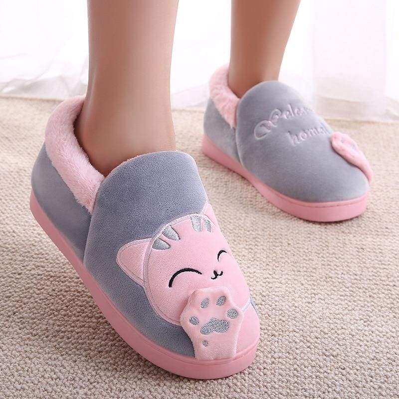 Winter Cartoon Cat Slippers for Home - Slippers