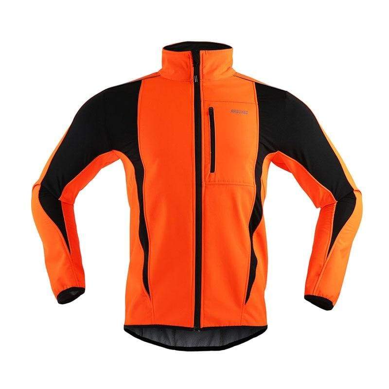 ARSUXEO Men’s Winter Cycling Jacket Fleece Bike Jersey Windproof Waterproof Soft shell Coat MTB Bicycle Clothing Reflective 15K - 15KUS