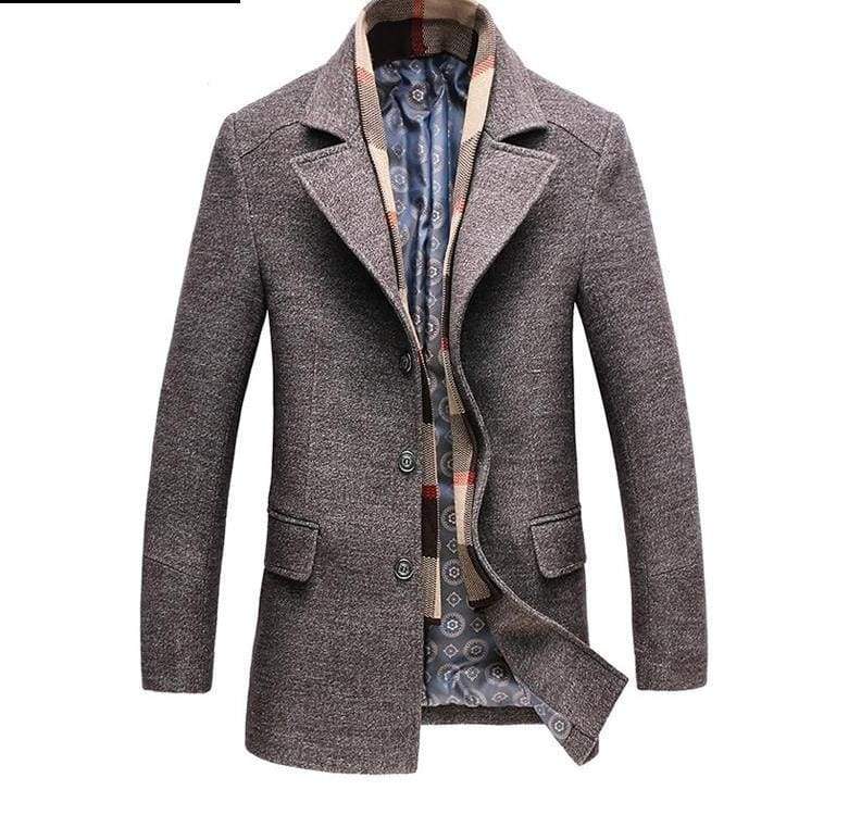 Winter Mens Casual Wool Trench Coat - Wool & Blends