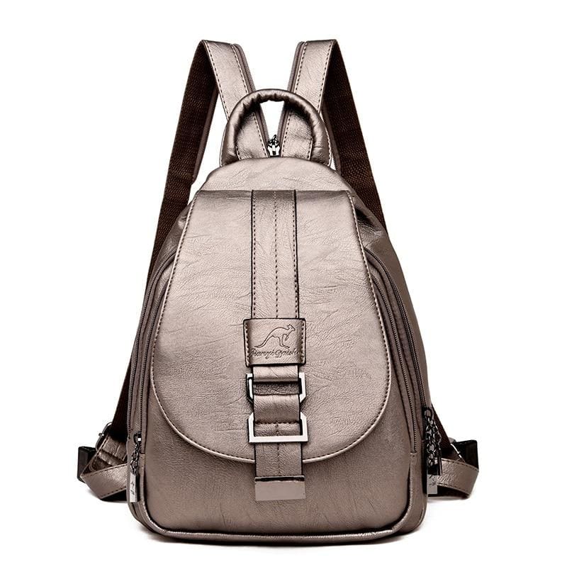 Women Leather Backpacks Just For You - Gold - Backpacks