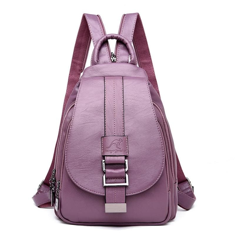 Women Leather Backpacks Just For You - Purple - Backpacks