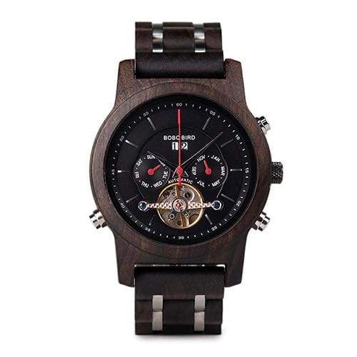 Wooden Mechanical Watches For Men and Women - Ebony 45mm - Watches