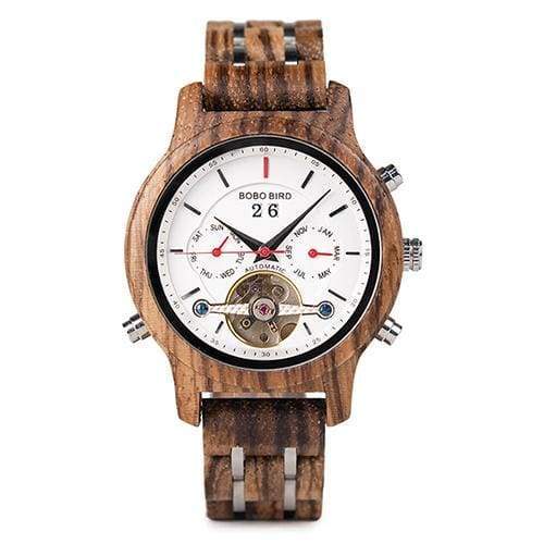 Wooden Mechanical Watches For Men and Women - Zebrawood 40mm - Watches