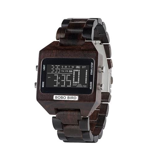 Wooden Watch with LED Digital For Men and Women - W-s30-1 - Watches