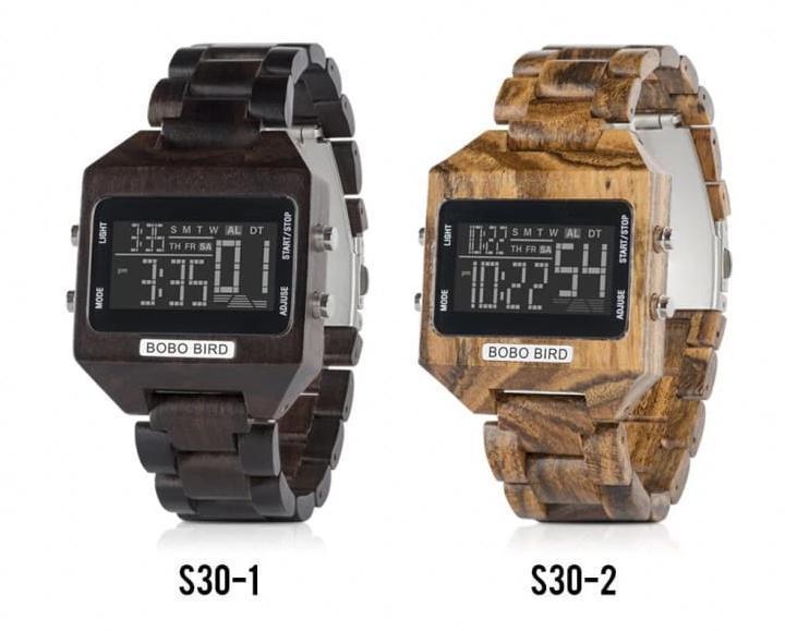 Wooden Watch with LED Digital For Men and Women - Watches
