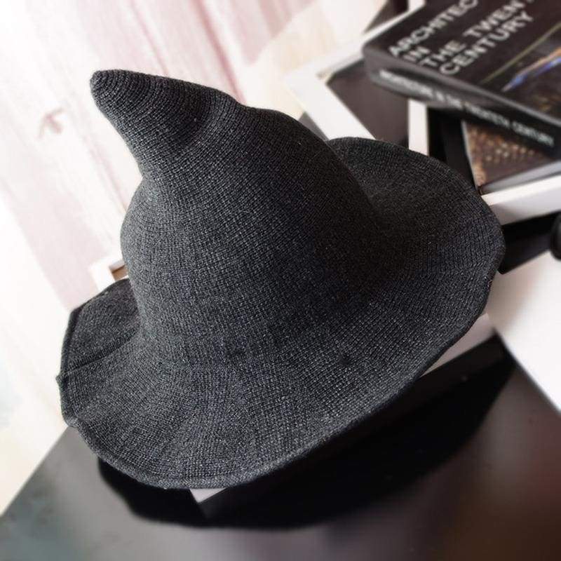 Wool Pointy Witch Hat - Dark Gray - Party Hats