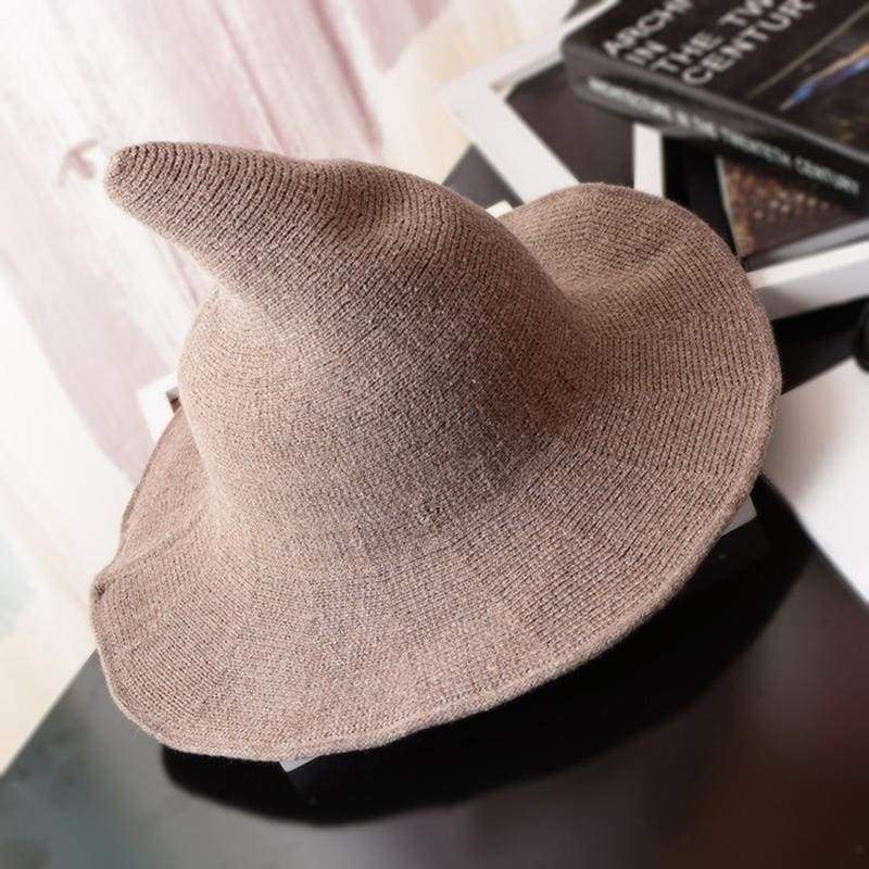 Wool Pointy Witch Hat - Dark Khaki - Party Hats