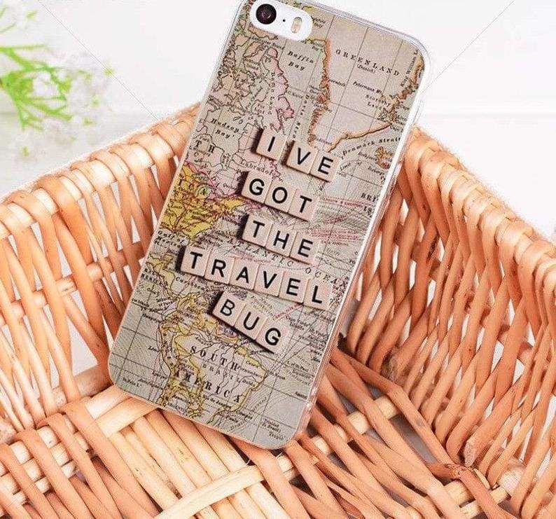 World Map Travel Plans iphone case - 8 / For iPhone 8 - Half-wrapped Case