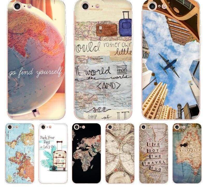 World Map Travel Plans iphone case - Half-wrapped Case