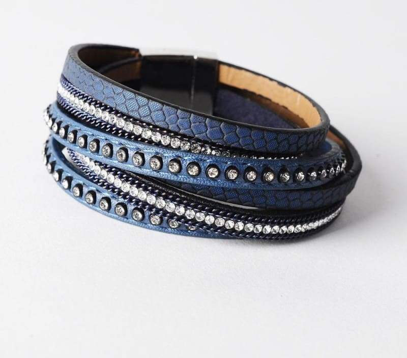 Wrap Leather Bracelet - blue - Wrap Bracelets