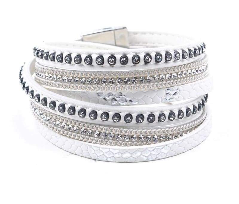 Wrap Leather Bracelet - white - Wrap Bracelets