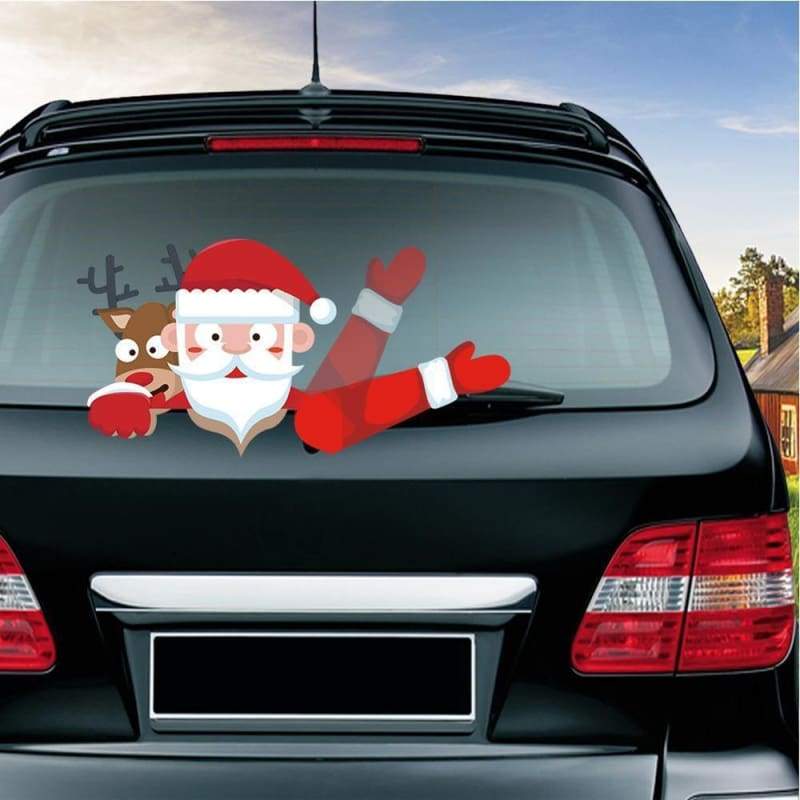 Xmas Santa Claus Car Waving - Christmas Decoration