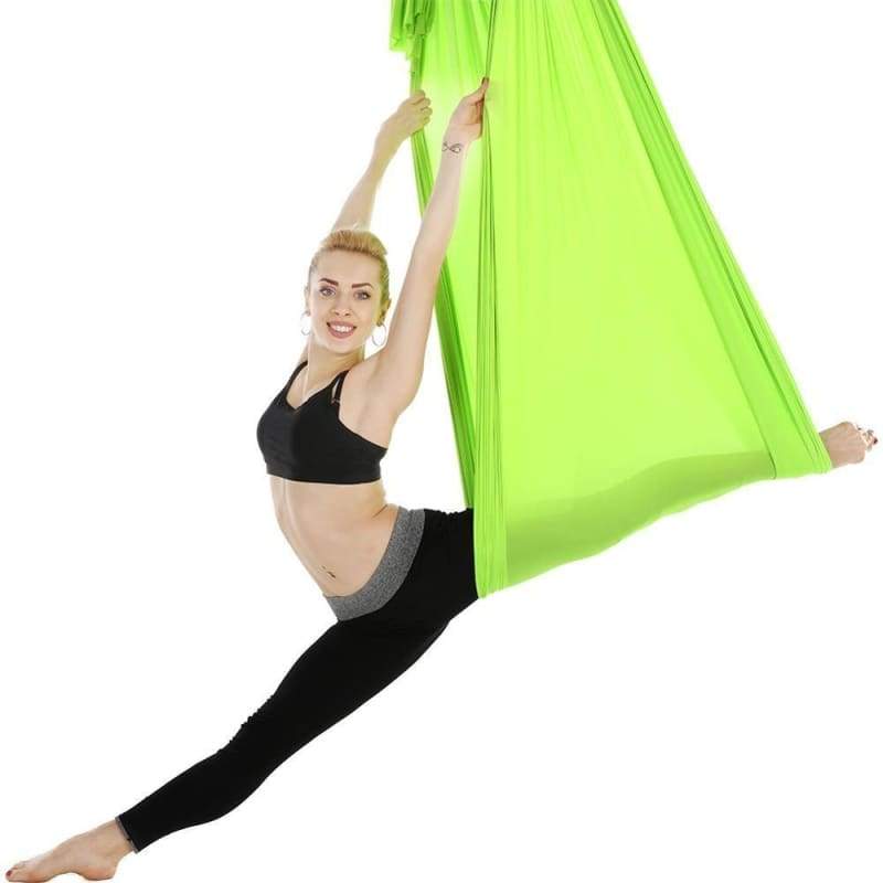 Yoga Hammock Aerial Flying Swing - Light Green - Gym Fitness