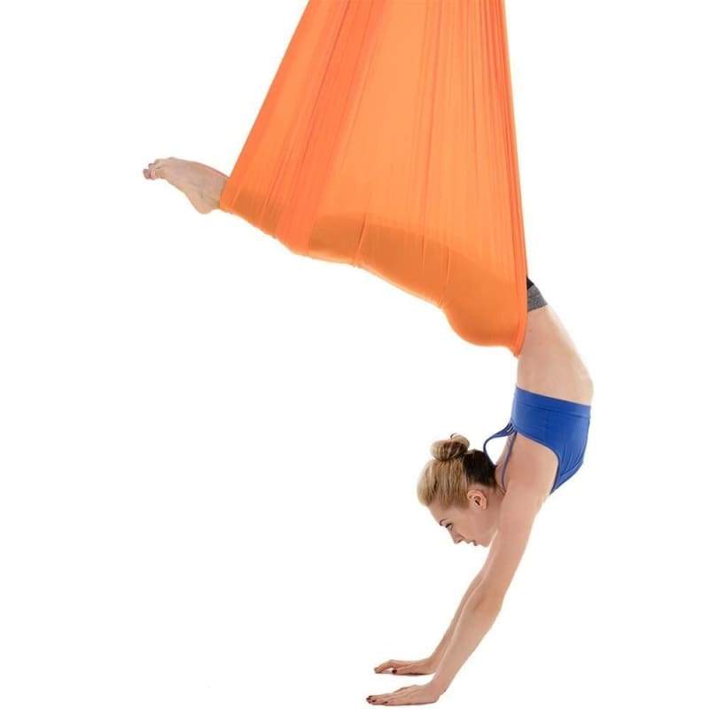 Yoga Hammock Aerial Flying Swing - Orange - Gym Fitness