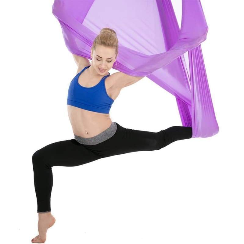 Yoga Hammock Aerial Flying Swing - violet - Gym Fitness