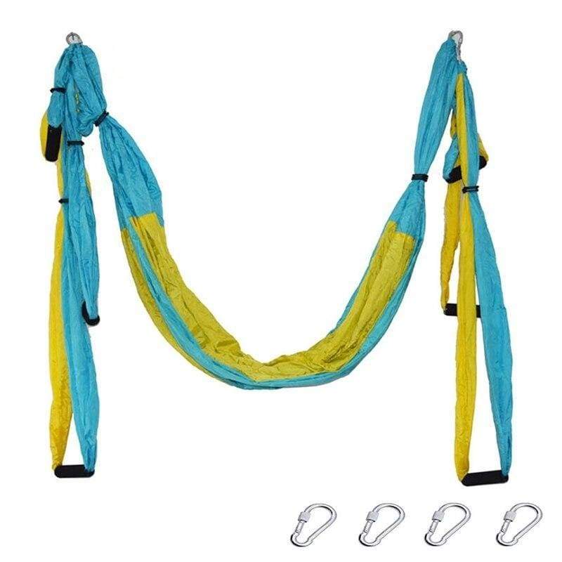 Yoga Hammock Anti-gravity Swing Parachute - blue yellow - Gym Fitness