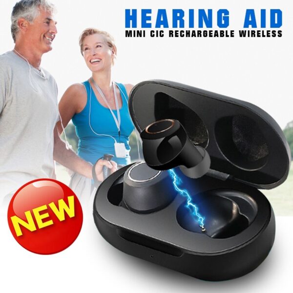 Hearing Aid Mini CIC Rechargeable Wireless 1 Pair USB Rechargeable CIC Hearing Aids Assistant ITE Sound Amplifier Voice Enhance