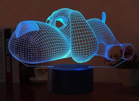 3D LED Illusion Dog Lamp