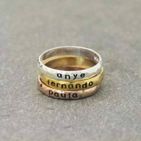 Personalized Stackable Name Ring.